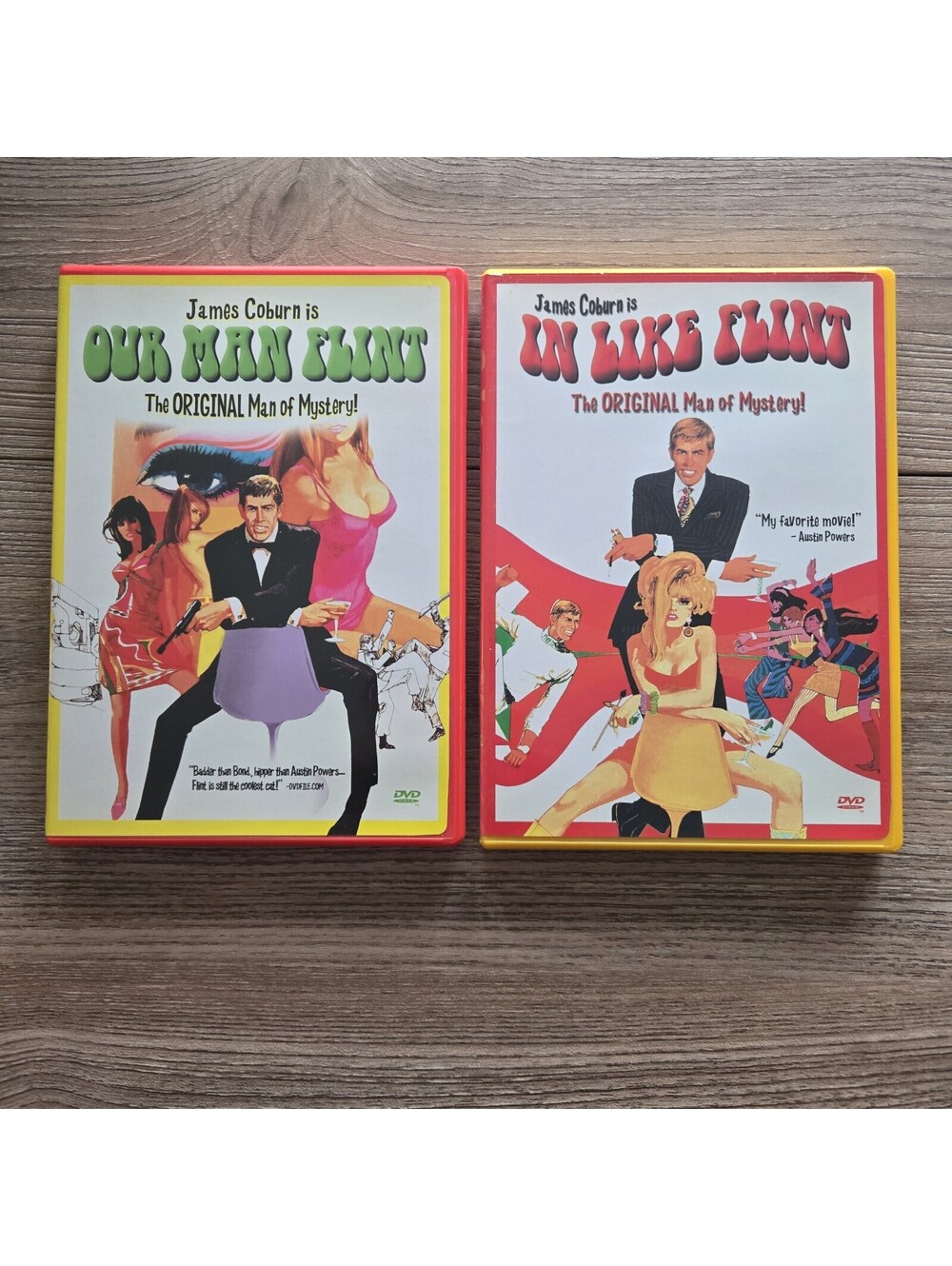 Our Man Flint + In Like Flint (2 DVD Lot 20th Century Fox) James Coburn Spy 1966